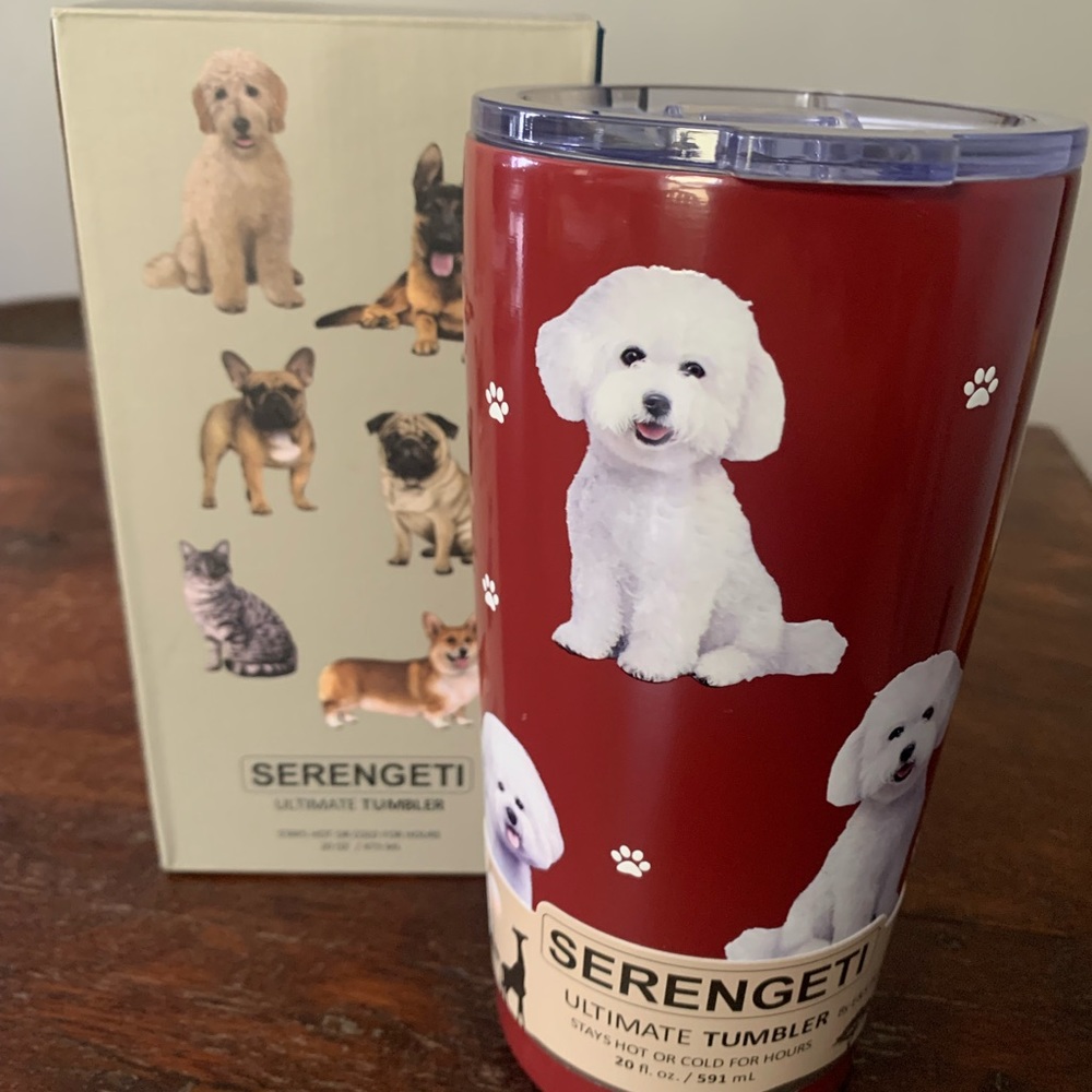 Serengeti Tumbler 20 oz Bishon Frise, NWT